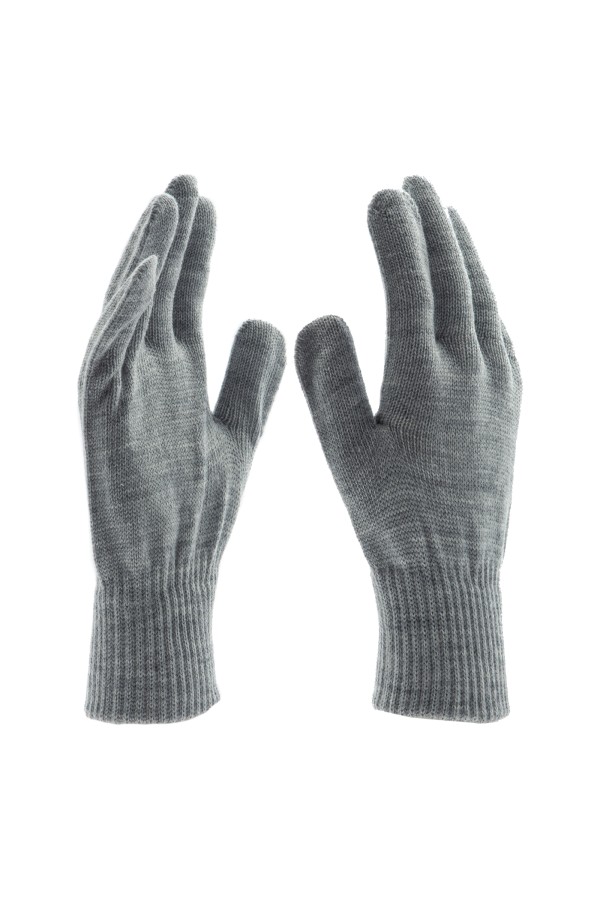 Перчатки трикотажные, акрил, серая туча, двойная манжета Сибртех