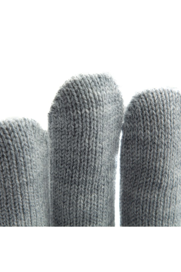 Перчатки трикотажные, акрил, серая туча, двойная манжета Сибртех