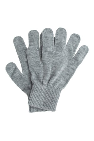 Перчатки трикотажные, акрил, серая туча, двойная манжета Россия Сибртех