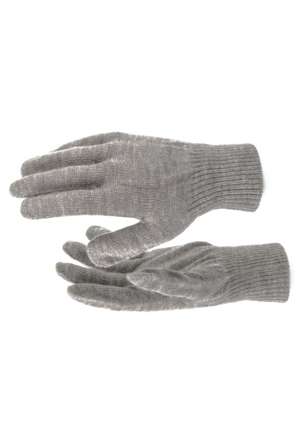 Перчатки трикотажные, акрил, коричневый, двойная манжета Сибртех