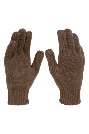 Перчатки трикотажные, акрил, двойные, коричневый, двойная манжета Россия Сибртех