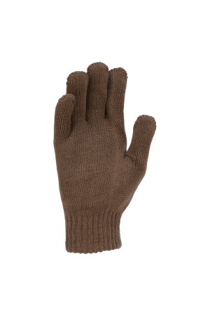 Перчатки трикотажные, акрил, двойные, коричневый, двойная манжета Россия Сибртех