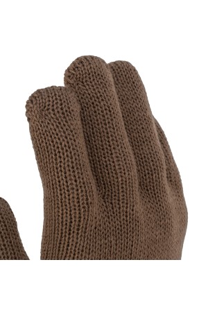 Перчатки трикотажные, акрил, двойные, коричневый, двойная манжета Россия Сибртех