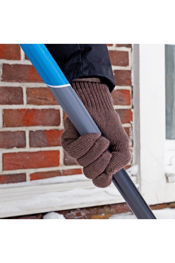 Перчатки трикотажные, акрил, двойные, коричневый, двойная манжета Сибртех