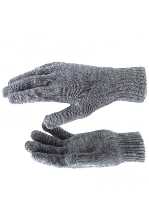 Перчатки трикотажные, акрил, двойные, серое мулине, двойная манжета Россия Сибртех