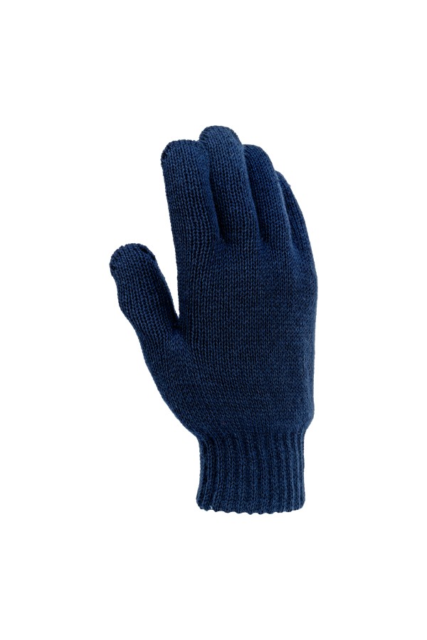 Перчатки трикотажные, акрил, двойные, синий, двойная манжета Сибртех