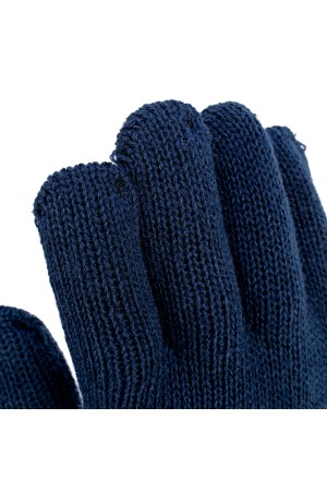 Перчатки трикотажные, акрил, двойные, синий, двойная манжета Россия Сибртех