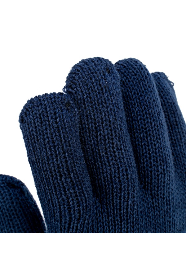 Перчатки трикотажные, акрил, двойные, синий, двойная манжета Сибртех