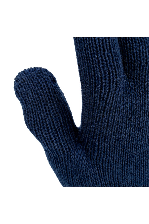Перчатки трикотажные, акрил, двойные, синий, двойная манжета Сибртех