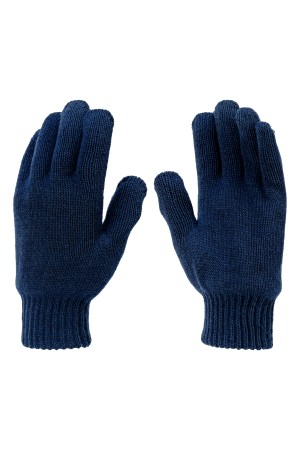 Перчатки трикотажные, акрил, двойные, синий, двойная манжета Россия Сибртех