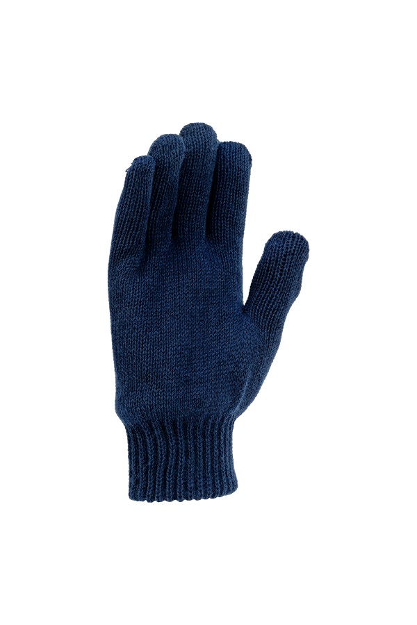 Перчатки трикотажные, акрил, двойные, синий, двойная манжета Сибртех