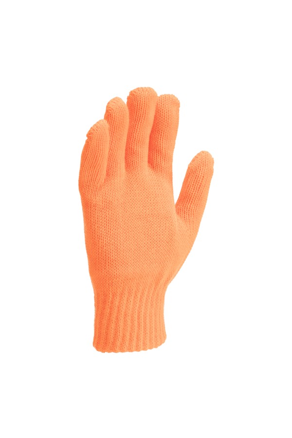 Перчатки трикотажные, акрил, двойные, оранжевый, двойная манжета Сибртех