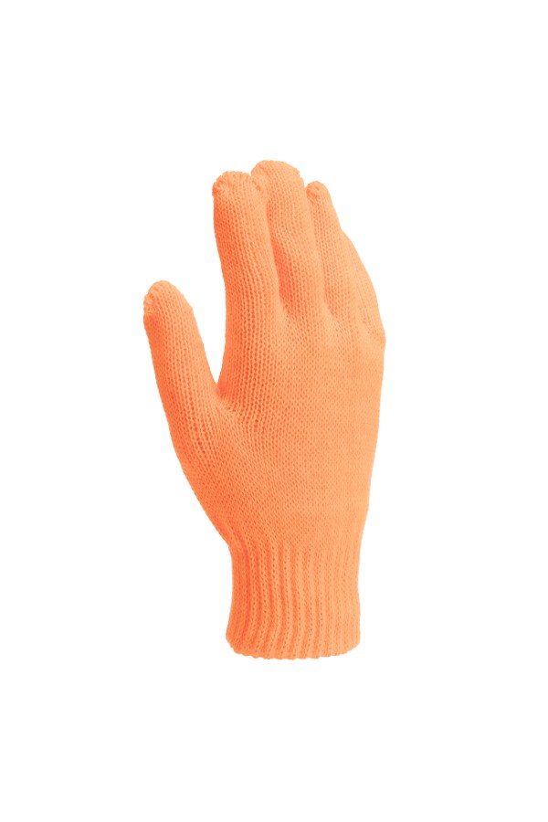 Перчатки трикотажные, акрил, двойные, оранжевый, двойная манжета Сибртех