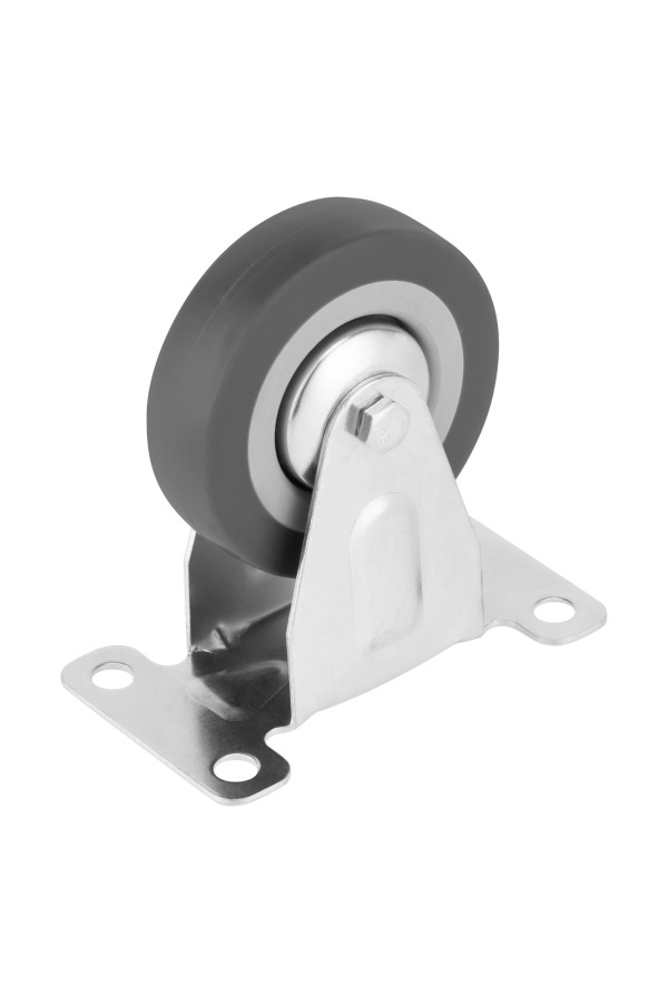 Колесо неповоротное D 75 мм, крепление  платформенное Сибртех