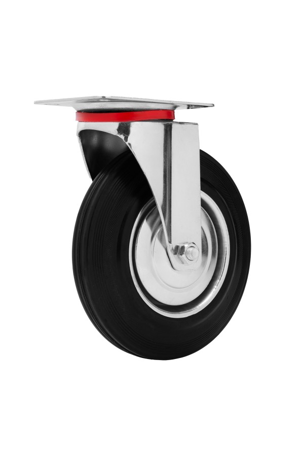 Колесо поворотное D 200 мм, крепление  платформенное Сибртех