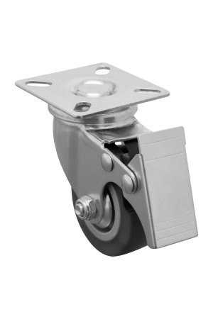 Колесо поворотное с тормозом D 50 мм, крепление  платформенное Сибртех