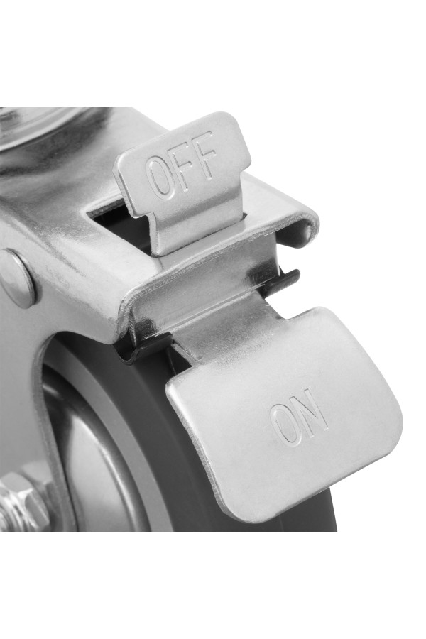 Колесо поворотное с тормозом D 75 мм, крепление  платформенное Сибртех