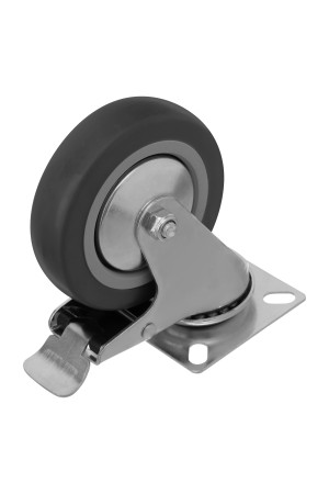 Колесо поворотное с тормозом D 100 мм, крепление  платформенное Сибртех