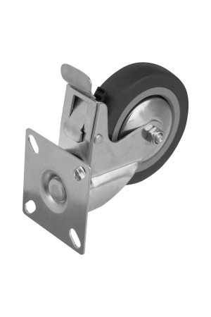 Колесо поворотное с тормозом D 100 мм, крепление  платформенное Сибртех