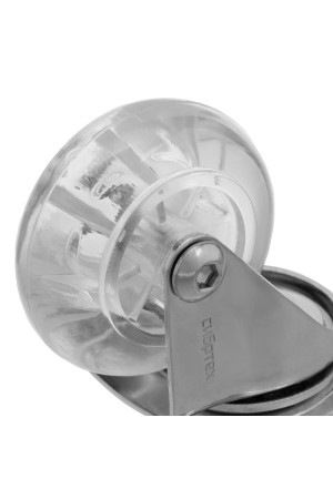 Колесо ПУ прозрачное поворотное d-50 мм, крепление платформенное Сибртех