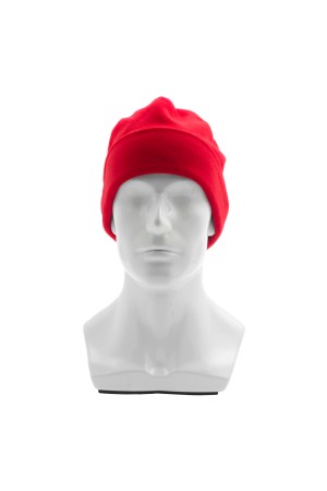 Шапка с отворотом из флиса для взрослых, размер 56-57, красная Россия Сибртех