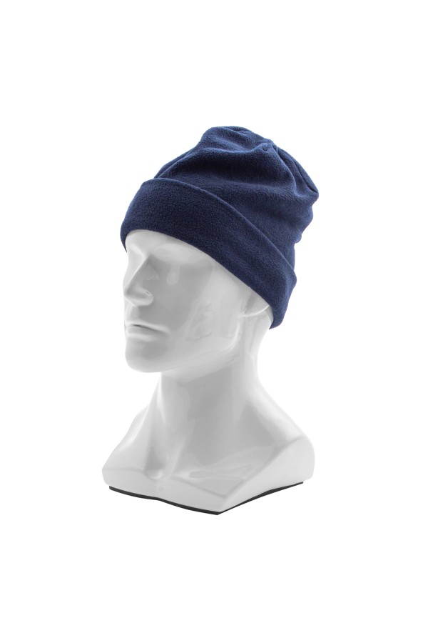 Шапка с отворотом из флиса для взрослых, размер 56-57, синяя Сибртех