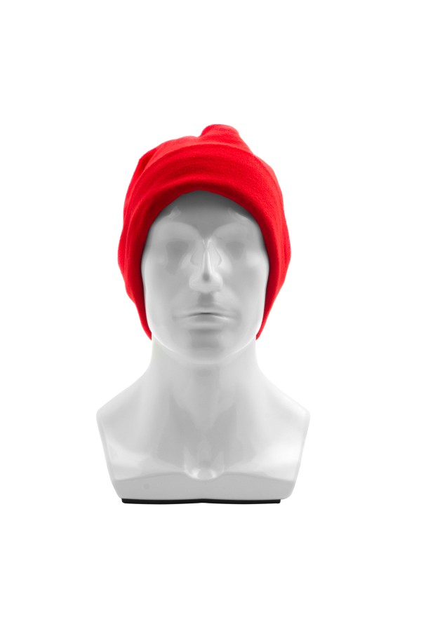Шапка с отворотом из флиса для взрослых, размер 58-59, красная Сибртех
