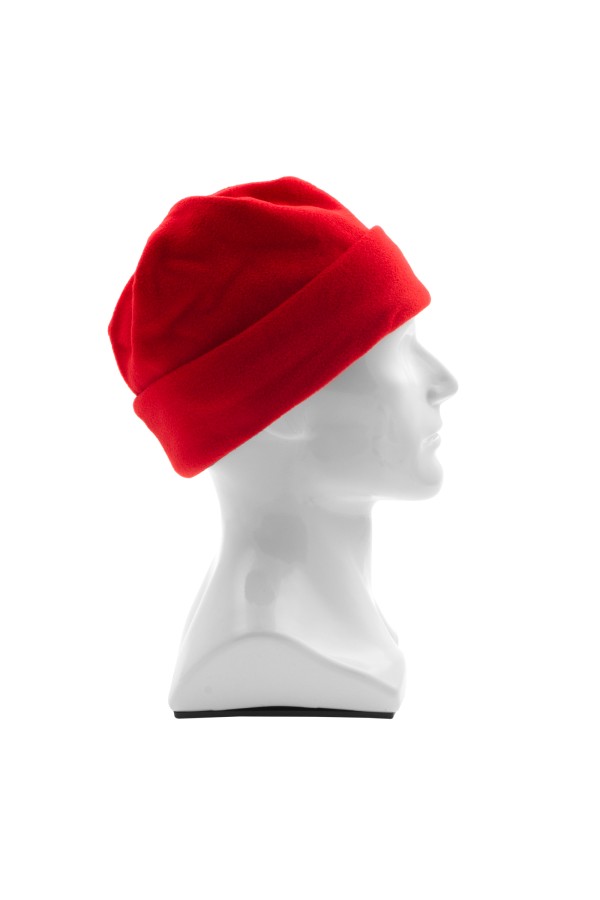 Шапка с отворотом из флиса для взрослых, размер 58-59, красная Сибртех