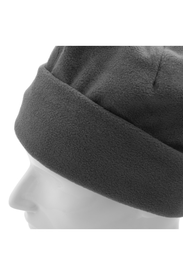 Шапка с отворотом из флиса для взрослых, размер 58-59, серая Сибртех