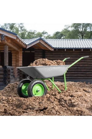 Тачка садовая, 2-х колесная, грузоподъемность 120 кг, объем 65 л Сибртех