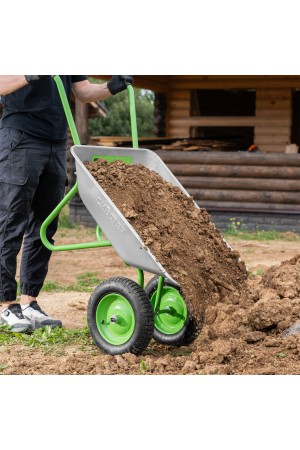 Тачка садовая, 2-х колесная, грузоподъемность 120 кг, объем 65 л Сибртех