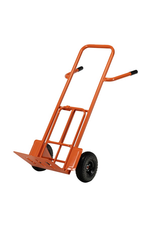 Тележка ручная двухколесная TTP2-01.00.000, грузоподъемность 190 кг, пневматические колеса d 260 мм, платформа 580 х 290 мм Сибртех