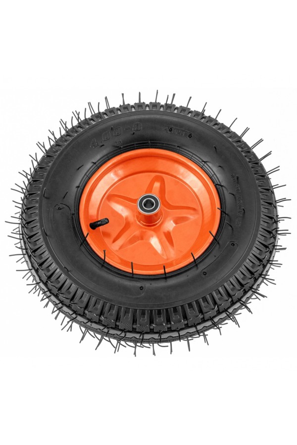 Колесо пневматическое усиленное, шина 8PR, 4.00-8 D400 мм, внутренний диаметр подшипника 12 мм, длина оси 90 мм Palisad