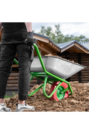 Тачка садово-строительная с PU колесом, грузоподъемность 180 кг, объем 90 л Сибртех