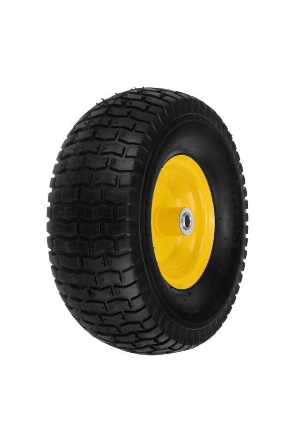 Колесо пневматическое 15/6.00-6, D 370 мм, подш. внут. диам. 16 мм, длина оси 100 мм Denzel