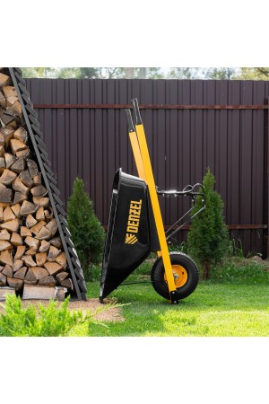 Тачка строительная, усиленная, объем 140 л, 230 кг, колесо 15х6.00-6 Denzel