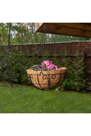 Подвесное кашпо с декором, 30 см, с кокосовой корзиной Palisad