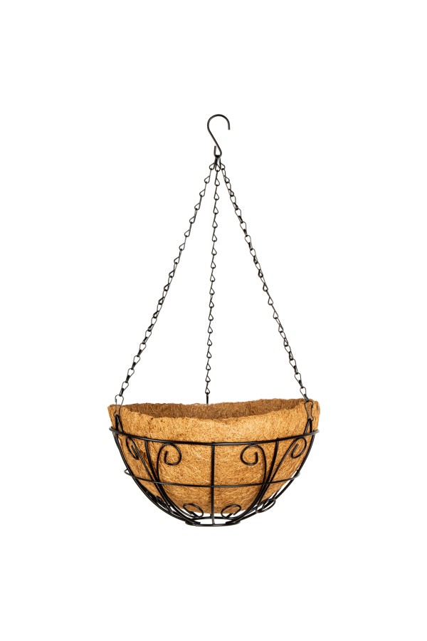 Подвесное кашпо с декором, 30 см, с кокосовой корзиной Palisad