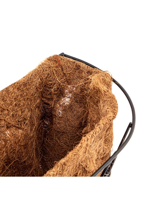 Пристенное кашпо с декором, 74 х 20 см, с кокосовой корзиной Palisad