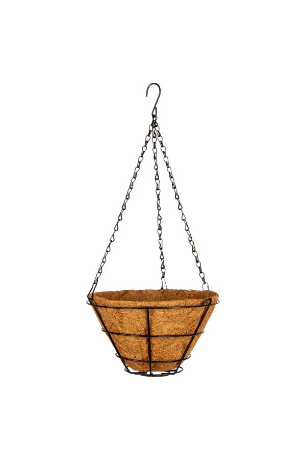 Кашпо подвесное с вкладышем из коковиты, конус D 25 см Palisad