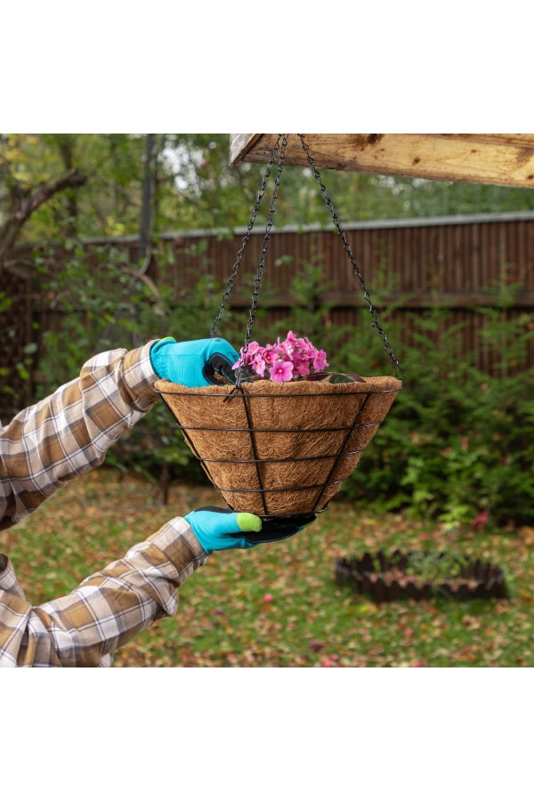 Кашпо подвесное с вкладышем из коковиты, конус D 35 см Palisad