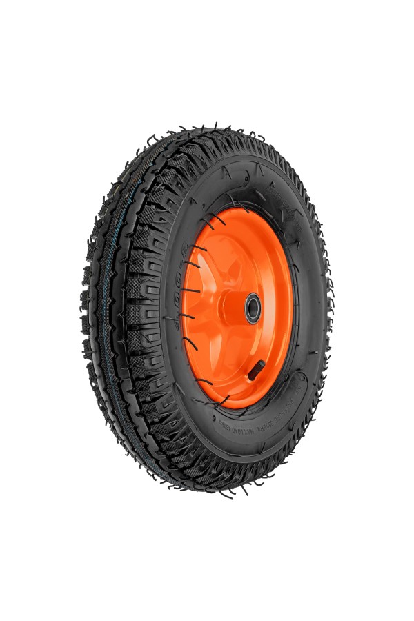 Колесо пневматическое усиленное, шина 8PR, 4.00-8 D400 мм, внутренний диаметр подшипника 20 мм, длина оси 90 мм Palisad