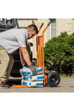 Тележка ручная 2-х колесная, усиленная, г/п 250кг, откидная платформа 530х400мм Сибртех