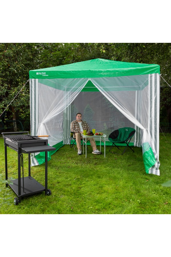 Тент садовый с москитной сеткой, 2.5 х 2.5/2.4, Camping Palisad