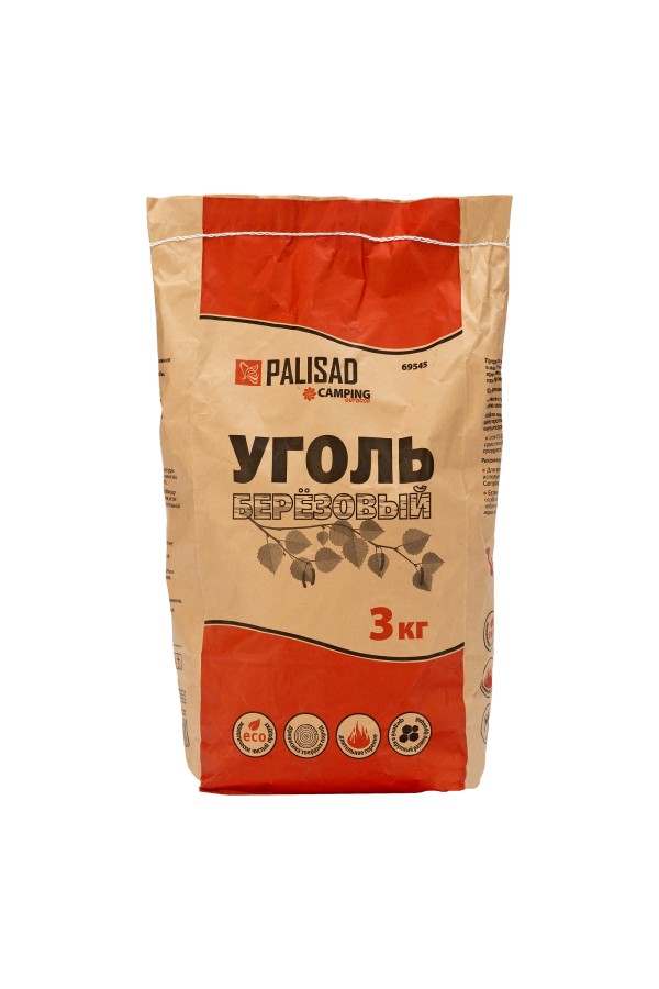 Уголь березовый, 3 кг Camping Palisad