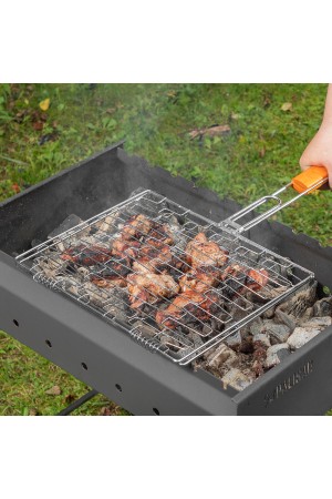 Решетка гриль 350 х 280 мм, универсальная, эластичное плетение, хромированная Camping Palisad