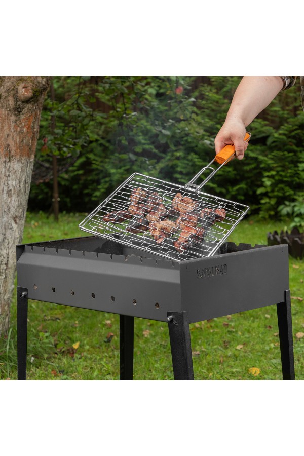 Решетка гриль 350 х 280 мм, универсальная, эластичное плетение, хромированная Camping Palisad
