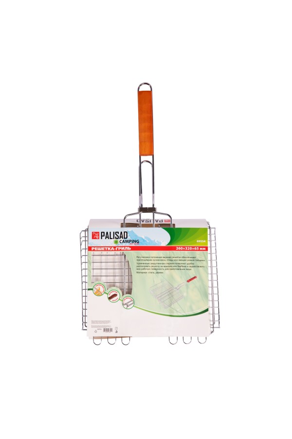 Решетка гриль 260 х 320 х 65 мм. объемная хромированная Camping Palisad