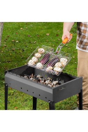 Решетка гриль 260 х 320 х 65 мм. объемная хромированная Camping Palisad