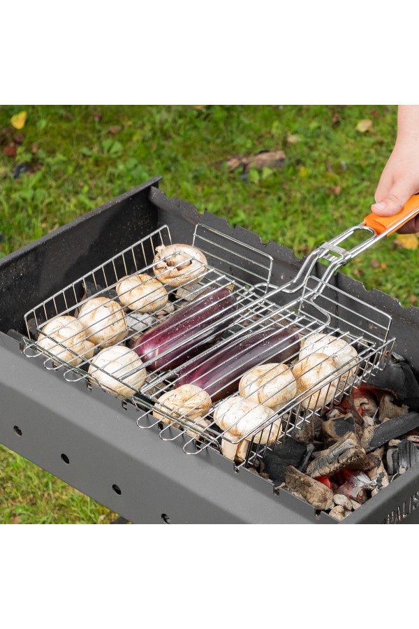 Решетка гриль 260 х 320 х 65 мм. объемная хромированная Camping Palisad